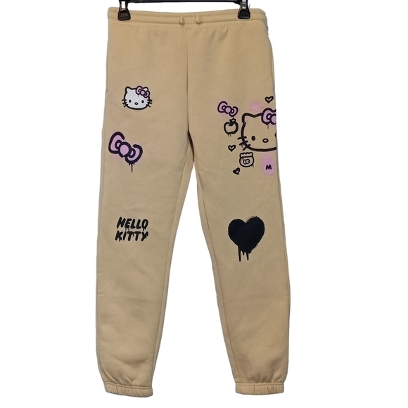 Forever 21 Hello Kitty fleece tan joggers NWT size 13/14 - Picture 1 of 6